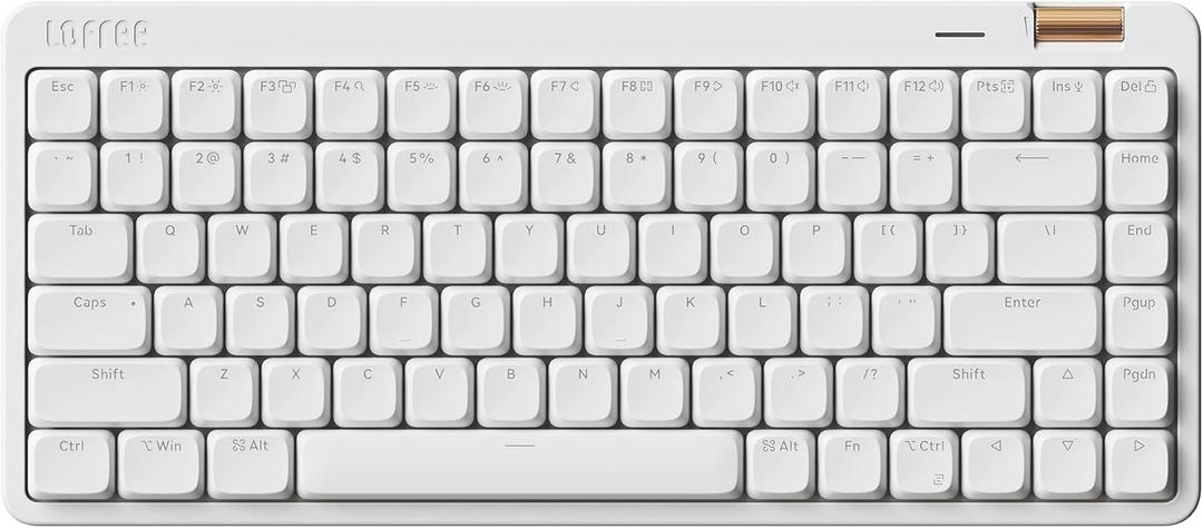Flow Lite 84 Keys Low Profile Mechanical Keyboard, 75% Swappable Rechargeable Wireless Keyboard with 2.4G Receiver, Bluetooth and Wired Connection for Windows, Mac/Spector Linear Switches (Off-White)