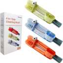 4-in-1 Bottle Cleaning Brush Set, Multifunction Silicone Cup Lid Gap Cleaner, Home Kitchen Crevice Cleaning Tools, 3 Pcs, Multicolor