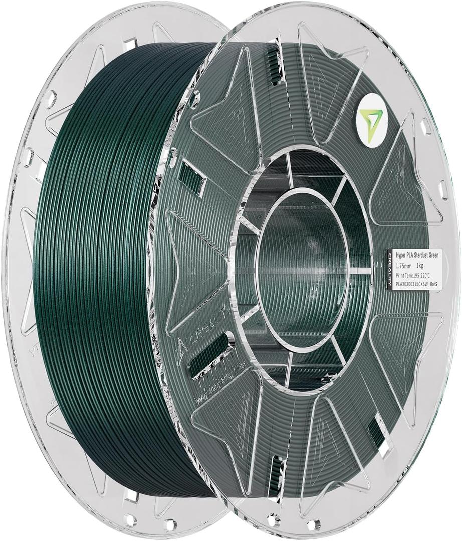 Creality PLA Starry Galaxy 3D Printer Filament, 1.75mm Sparkle PLA, Shimmering Stardust Finish, High-Speed RFID Smart Filament, Smooth Shine Fits for Most 3D Printers (Stardust Green)
