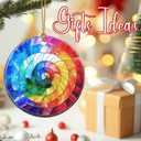 Christmas Ornaments, 2.8 Inch Ceramic Hanging Ornament, Christmas Tree Ornaments, Xmas Decorations, Holiday Decorations, Holiday Party Gifts, and Xmas Gift Ideas - Rainbow Spiral