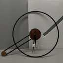 Modern Wall Clock Large Wall Clocks with Walnut Dial Silent Non-Ticking for Living Room Home Decor Bedroom Kitchen Office 17.8'' 24.4'' (Black, Medium)