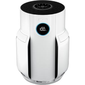 Shark Air Purifier for Home, NeverChange, for Large Room, Bedroom, Home Office, HEPA-Exceeding Filter, Captures Pollutants, Pet Dander, Dust, Odor, Smoke, and More, HP153, White