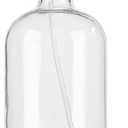 HOMBYS Empty Bamboo Glass Spray Bottles with Silicone Sleeve Protection - Refillable 17 oz Clear Glass Containers for Cleaning Solutions, Essential Oils, Misting Plants - Quality Sprayer - 1 PCS (White)