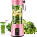 Personal Size Portable Blender - Cordless Mini Blender Make Smoothies & Shakes, 380Ml BAP Free Traveling Cup, Quickly Squeezed in Office/Picnic/Sports/Home