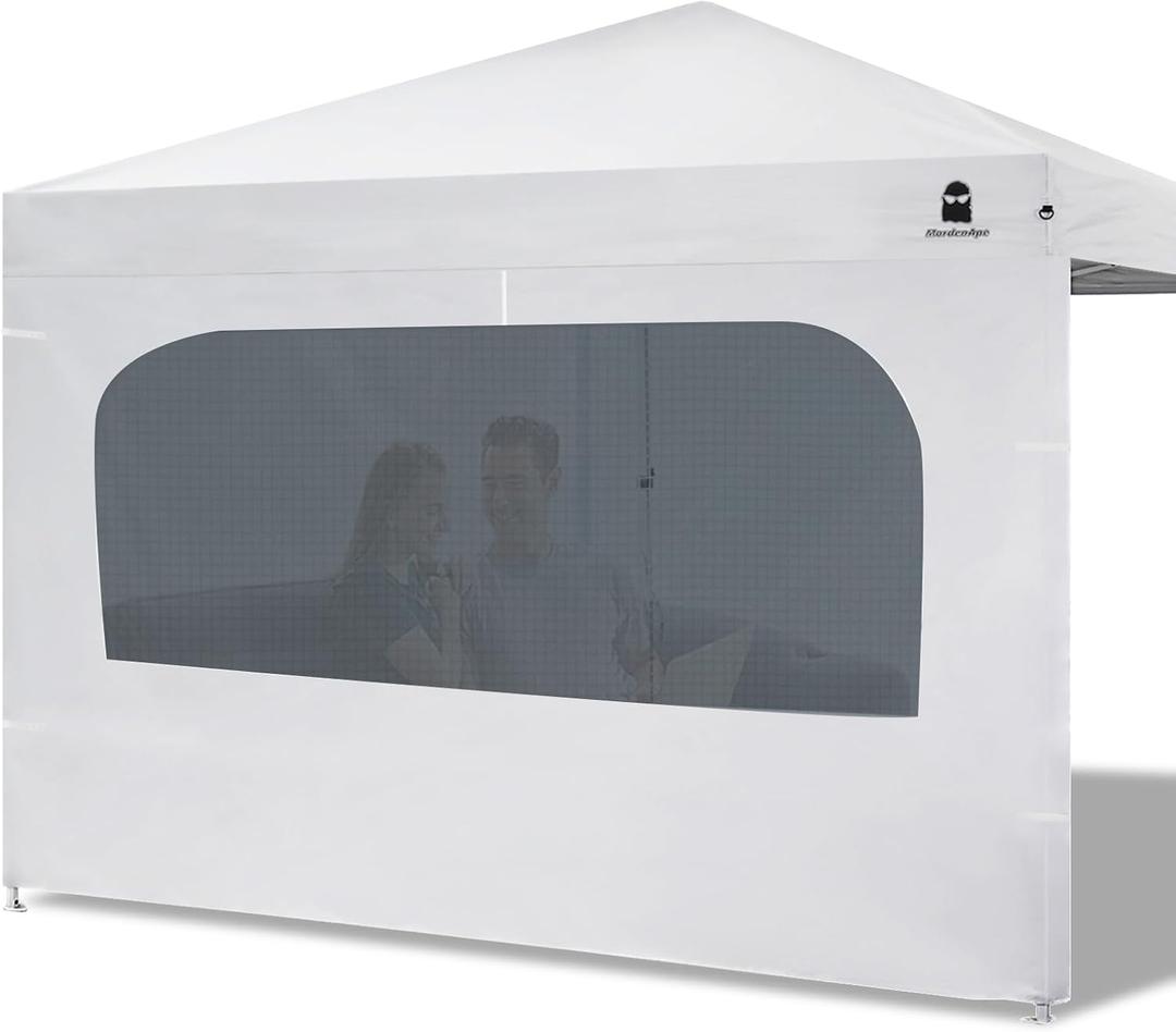 Canopy Sidewall with Window Fits 10x10 Straight Leg Canopy Tents, Outdoor Instant Popup Canopy Sidewalls, 1 Pack (Actual Size: 120" W x 76" H, White with Silver Coating)