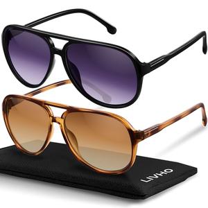 livho Trendy Polarized Aviator Sunglasses Women Men, Retro Sun Glasses for Women Men 2025, Oversized UV Protection Shades