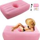 BBL Bed 72" x 40" Inflatable Mattress with Hole, BBL Bed After Surgery for Sleeping, Ergonomics PVC Pregnancy Bed, Inflatable Mattress Air Mattress for Camping Traveling Hiking (Pink)