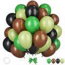 Dark Green Brown Balloons, 12 Inchs Avocado Sage Green Black Latex Balloons for Boys Kids Video Theme Jungle Safari Game Party Baby Shower Wedding Grauation Birthday Decorations