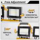 3 Head Dimmable LED Work Lights with Stand 21000 Lumens Portable Work Light with Independent Switches IP66 Waterproof Telescoping Tripod Stand Worklight with 16FT Cord for Indoor Outdoor Lighting