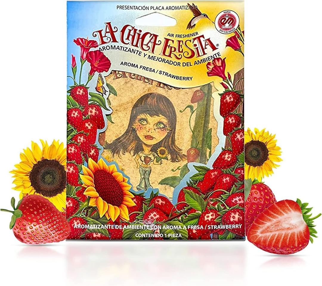6 pack Strawberry La Chica Fresita air Fresheners Aromatizante Fresa