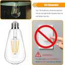 LED Light Bulbs 40 Watt Equivalent, 2700K Soft Warm Light Bulbs, 4W LED ST19 Edison Bulbs, 450LM, E26 Medium Base, High CRI 90+, Not Dimmable, Pack of 12