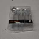 Novelty Modern Flatware Cutlery Disposable Plastic Combo Set 40 Count Luxury Silver, Service for 8