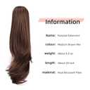 Ponytail Extension, 20" Long Wavy Synthetic Fiber Hairpiece, Clip-in Ponytail Wig for Women (Light Brown)