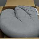 FurHaven Round Orthopedic Dog Bed for Large Dogs, Egg Crate with a Solid Orthopedic Foam Base with Attached Blanket Hood and Removable Washable Cover, Large, Sherpa & Suede Snuggery, Gray