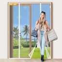Yotache White Magnetic Screen Door Fit 50" x 80" Doors, Screen Size 52" x 81" Double Door Screen Mesh for Sliding Door