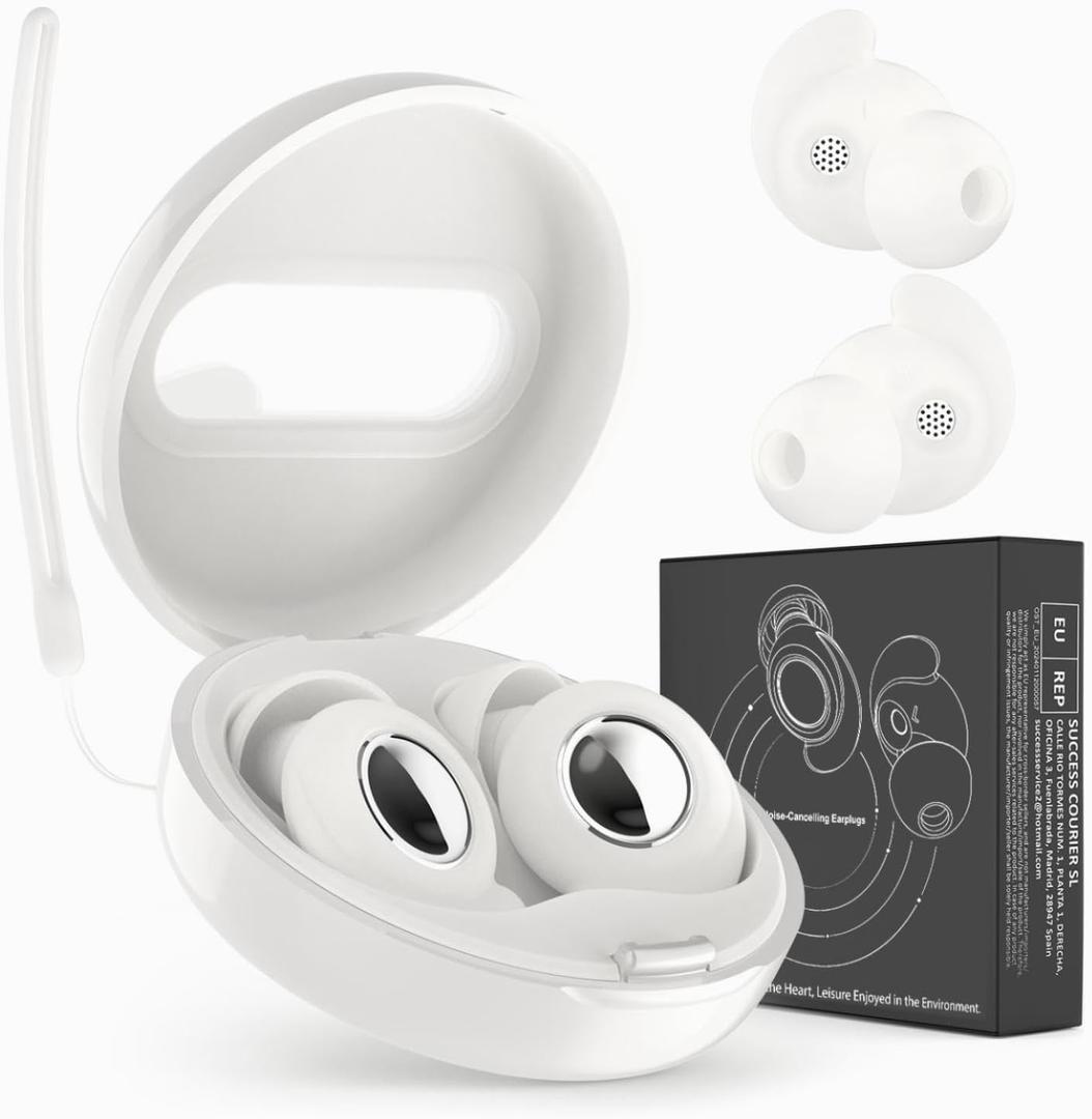 CHACHA Earplugs for Sleeping, 45dB Noise Cancelling Reduction, Soft Silicone Earplugs for Travel, Concert, Focus, Must-Have Travel Essentials for Hearing Protection, White (1 Count (Pack of 1))