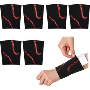 Soulchen Baseball Catchers Wrist Guards with 3mm Panel Shield Protective EVA Sports Wrist Protector for Batting and Fielding Youth Teens Adults (Black)