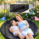 48 Inch Saucer Swing, Nest Swing with Deep Seat & Soft Pillow, 900LBS Capacity Tree Swing, Heavy-Duty Steel Frame & Waterproof 900D Oxford Fabric, Easy Setup Outdoor Swing for Backyard