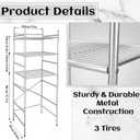 Wesiti 3 Tier Mini Fridge Shelf for Dorm Sliver Mini Microwave Stand | Over the Fridge Metal Storage Shelves Rack for College Dorms Kitchen Bathrooms Home Office, 23.62 x 19.69 x 84.25 inches
