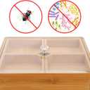 WUWEOT Bamboo Nut and Candy Serving Tray, Party Appetizer Platter Veggie Dish, Candy Bowl with Acrylic Lid & Removable Dividers for Party, Taco Dip Parties Platters & Chip Bowls