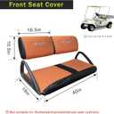 Golf Cart Seat Covers Fit Club Car DS 2000 Before Front Seat Covers for Regular Cushion Breathable Thicken Mesh with Vinyl Leather No Nail Gun Easy to Install Black & Orange