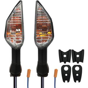 Motorcycle Front/Rear Blinker LampTurn Signals Indicator Light Compatible with KAWASAKI Ninja 300 400 650 Z900 Z250SL ZRX1200 ER-6N ZX-6R Z 1000SX (White Shell)