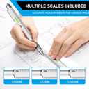 Christmas Stocking Stuffers for Men Adults, 2 Pack Multi-Tool Pen Set, 11 in 1 Multitool Pen with LED Light, Ruler, Level, Screwdriver, Stylus, Flathead, Birthday Gifts for Men, Husband, Silver