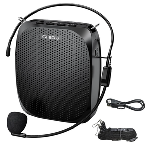 SHIDU Portable Voice Amplifier Personal Microphone Headset for Speaking Rechargeable Mini Pa System for Teachers Tour Guides Coaches Classroom Singing Yoga Fitness Instructors