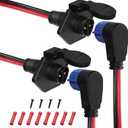 Trolling Motor Plugs for Minn Kota 12V/24V/36V/48V 2-Wire 8 Gauge 50A Trolling Motor Plug Receptacle Set for Marine Boat Down Rigger Fishing Reel,Male & Female Watertight Quick Connect (2-Prong,Elbow (2pk blue))