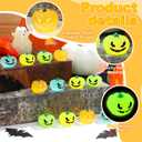 48 Pcs Halloween Mini Resin Pumpkin Bulk Miniature Glow in The Dark Pumpkin Decoration Tiny Resin Figurines Luminous Table Decor for Halloween Party Cake Decoration Home Craft DIY Gift