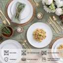 KIRE 200PCS Gold Plastic Plates - Disposable Plates for Party - White Plastic Plates with Gold Rim Include 100 for Dinner and 100 for Dessert/Salad in Wedding/Party/Spring/Graduation/Mother's Day