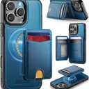 for iPhone 16 Pro Max Wallet Case Compatible with Magsafe, Magnetic RFID Blocking Card Holder Kickstand 2 in 1 Detachable Case for iPhone 16 Pro Max 6.9", Blue