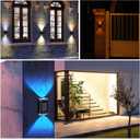 K.E.J. Solar Fence Lights Outdoor Waterproof, 8 Pcs Solar Wall Lights Color Changing Up & Down Lights Outdoor -Lights Fixture for Wall Fence Yard Deck Garden Garage Walkway Porch