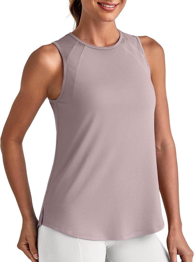 G4Free Workout Athletic Tops High Neck Tanks Loose Sleeveless Summer Running Shirt Gym Shirts((Gray Lilac,XXL) 