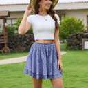 Shorts for Women Flowy Casual Chiffon Skorts Boho Ruffle Mini Skirts Running Tennis 2025 Trendy Shorts (XXL)