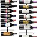 Sorbus Wall Mount Wine Rack 2-Pack  Holds 9 Bottles Each  Black Metal Wine Bottle Holders for Wall, Modern Wine Rack for Home Bar, Kitchen