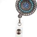 ID AVENUE Retractable Badge Holder 32" Fashionable Badge Reels Retractable for Office Workers Teachers Students Nurses with 360° Swivel Alligator Clip Cute Badge Reel (Razzle Dazzle Teal)