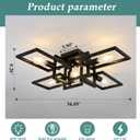 ZGLAOJT Black Industrial Semi Flush Mount Ceiling Light 5-Light Kitchen Light Fixtures Modern Large Matte Sputnik Chandelier for Dining Room Bedroom Farmhouse Living Room
