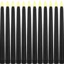 Baquler 12 Pcs 8.5 Inch LED Flameless Taper Candles Bulk Battery Operated Taper Candles Flickering Candlesticks for Wedding Church Holiday Table Decoration (Black)