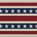 4th of July Patriotic Welcome Front Door Mat, America Stars Stripes Decorative Doormat Non-Slip Floor Entryway Rug, American USA Farmhouse Indoor Outdoor Home Kitchen Decoration 17'' x 29''
