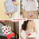 CameCosy Cute Strawberry Case for Airpods 1/2 Cover with Lovely Keychain, Cute Unique Design Women Girls Protective Shockproof Soft TPU Premium Cover for Airpods 2nd Generation