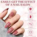 240pcs Dusty Rose Press on Nails Almond- Short Press on Nail pink in 12 Sizes for Women & Girl, Glossy Short Nails Press on Almond Fully Cover Acrylic Fake Nail with Glue & Jelly Tabs