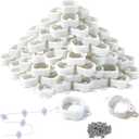 AHKWK 95 Pcs Light Clips for Govee Pro Permanent Outdoor Lights Compatible with Pro H706A H706B H706C Outdoor Decoration and Fixed luminaire Mounting Brackets Screws Kit (White)