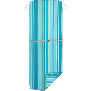 NettyPro Outdoor Patio Chaise Lounge Chair Cushion Covers with Zipper and Tie, Water Repellent UV Resistant, 72 x 22 x 3 Inch, Replacement Slip Cover Only, Stripes Turquoise