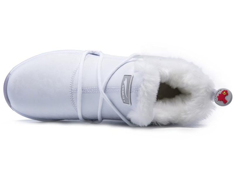 ONEMIX Winter Shoes Women Suede Leather Hairy Outdoor Warm Running Shoes Sneakers Sport Shoes Winter Boot (1205, Greyish White40)