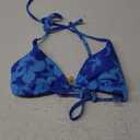 Milumia Floral Halter String Triangle Bikini Top for Women Bathing Suit Swim Top (Small, Royal Blue)