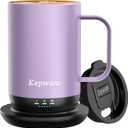Kepwam Self-Heating Coffee Mug T1, 16oz Rechargeable Heated Coffee Mug, Smart Coffee Warmer Mug with App-Controlled,Advanced Temperature-Controlled Heating Coffee Gifts for Women Men Coffee Lover (Lilac Violet)