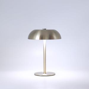 Portable LED Mushroom Table Lamp, 8.46'' Metal Small Cordless Desk Night Light with 5200mAh Rechargeable Battery, Stepless Dimming Lamp with 3 Colors for Bedroom/Bar/Coffee Shop (Silver)