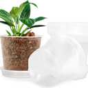 FUIJOL 7 Inch Clear Nursery Pots for Plants with Sacuers 15 Pack, Plastic Flower Pots with Drainage Holes, Variety Pack Seedlings Garden Pot for Indoor Outdoor (7 inch)