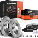 A-Premium 12.99 inch (330mm) Front Vented Disc Brake Rotors + Ceramic Pads Kit Compatible with Honda and Acura Models - Pilot 2009-2015, MDX 2007-2013, RLX 2014-2015/2017-2018, ZDX 2010-2013, 6-PC Set